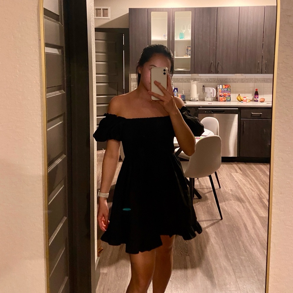 Black Puff Sleeve Romper